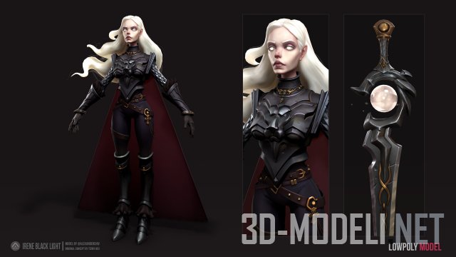 Женский персонаж Irene Black Light