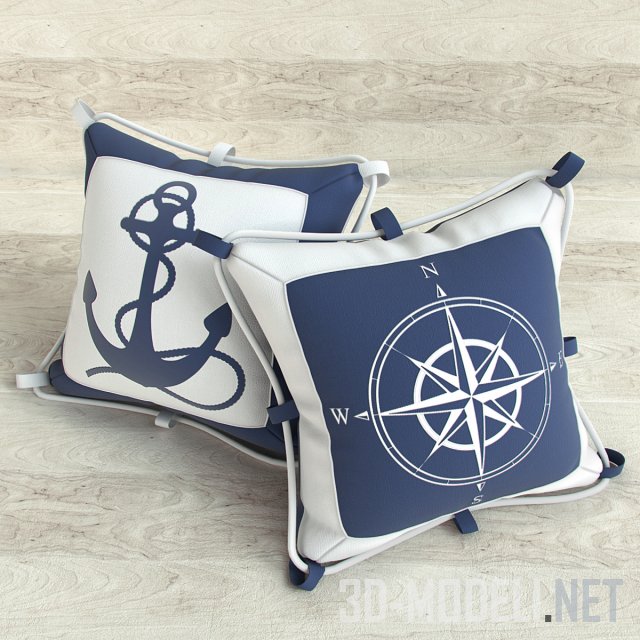 Декоративная подушка середечко в морском стиле