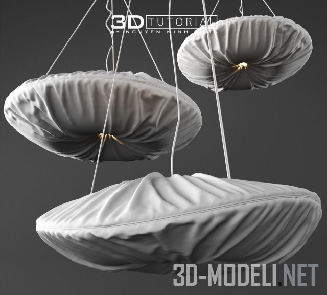 3D модель – Подвесной светильник из ткани