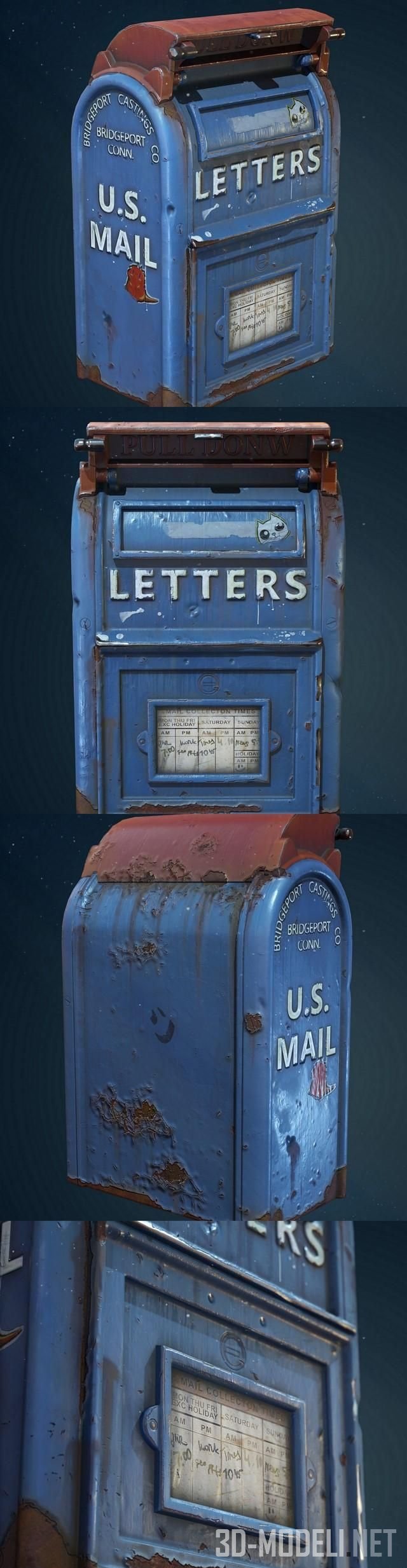 3d-модель Старый почтовый ящик Old Mailbox
