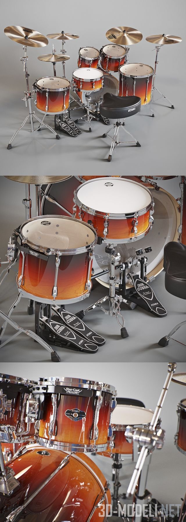 3D модель – Ударная установка Tama Superstar Custom