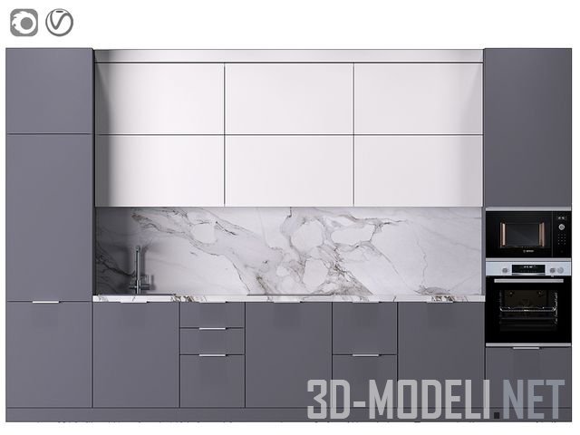 Современная кухонная мебель с техникой Bosch