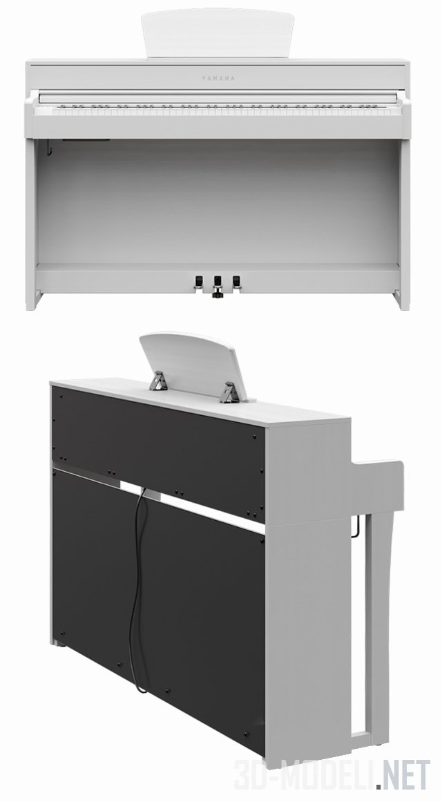 3D модель – Цифровое пианино Yamaha CLP 635 WH