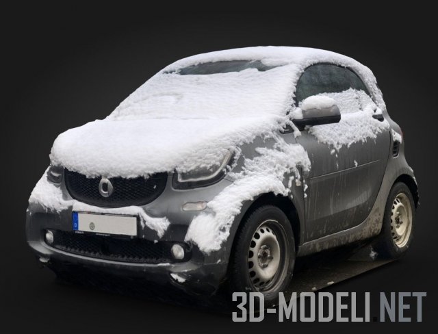 Автомобиль Smart под снегом