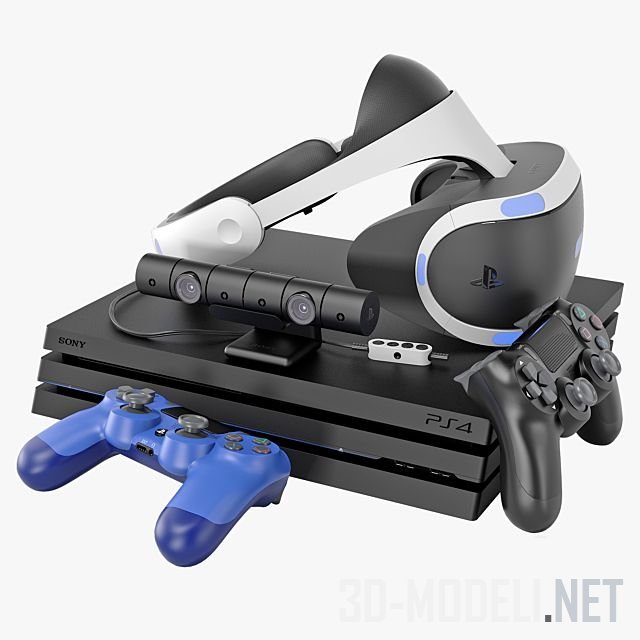 3D модель – Игровая консоль Sony PS4 Pro VR