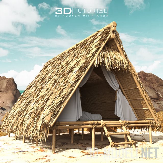 3d-модель Пляжный коттедж