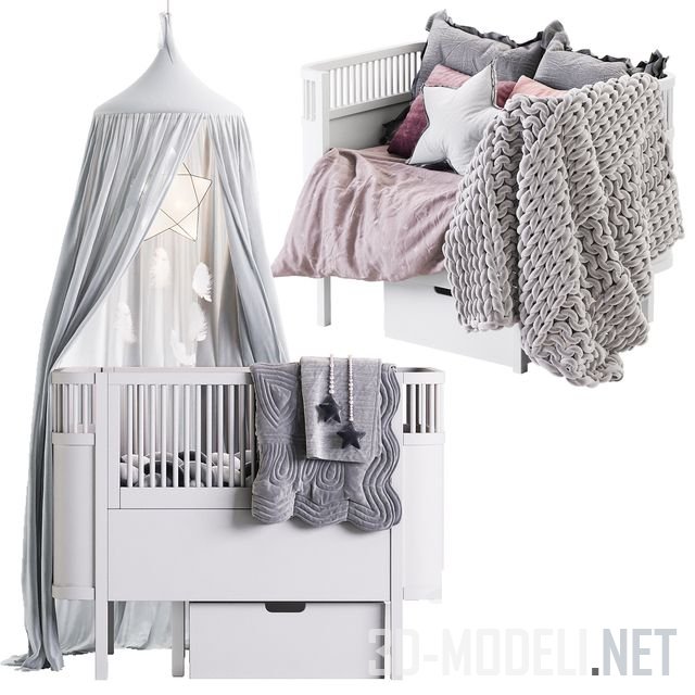 3D модель – Кроватка Baby and Junior от Sebra