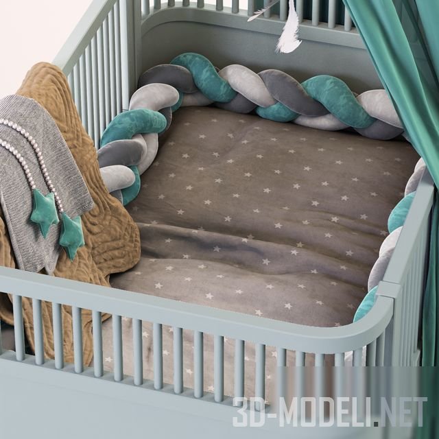 3D модель – Кроватка Baby and Junior от Sebra