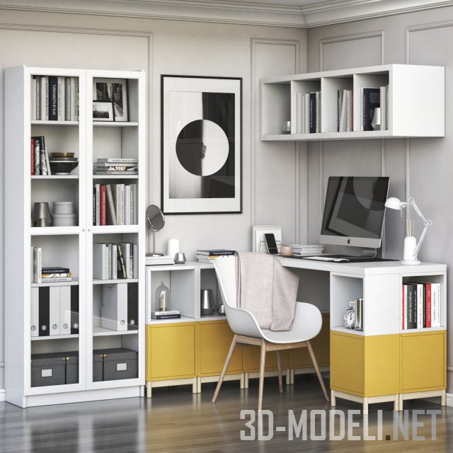 Угловой кабинет с элементами из IKEA