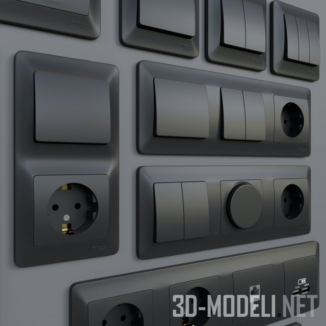 3D модель – Электрофурнитура от Schneider Electric Glossa