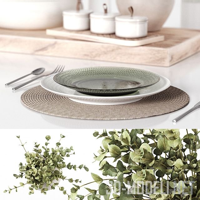 3D модель – Сервировка на разделочной доске