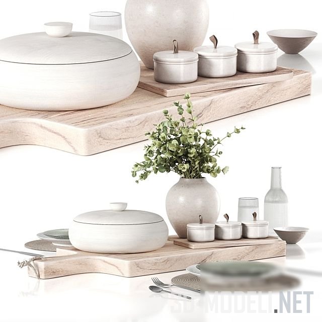 3D модель – Сервировка на разделочной доске