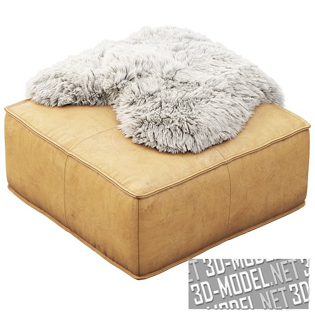 3D модель – Пуф с пледом от Joybird