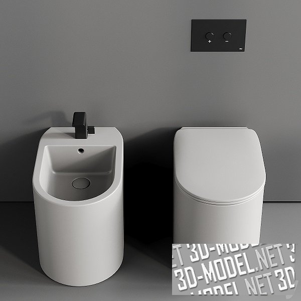 3D модель – Биде и унитаз Ceramica Flaminia Astra WC
