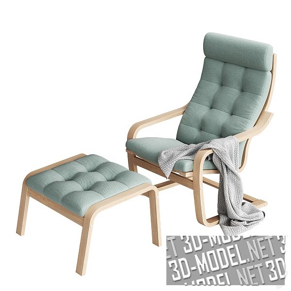 Кресло с подставкой POANG от IKEA