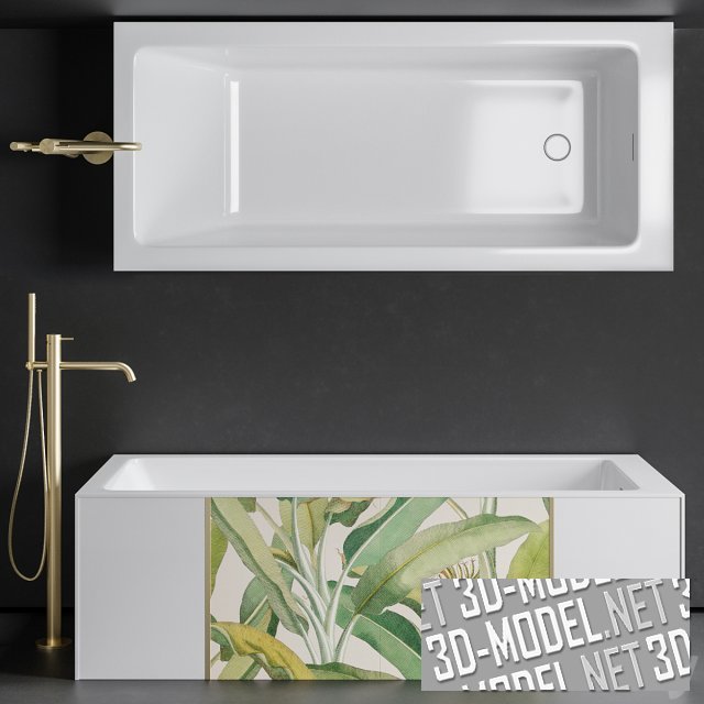 3D модель – Ванна Treesse Summertime 180 и смеситель от Quadro Design