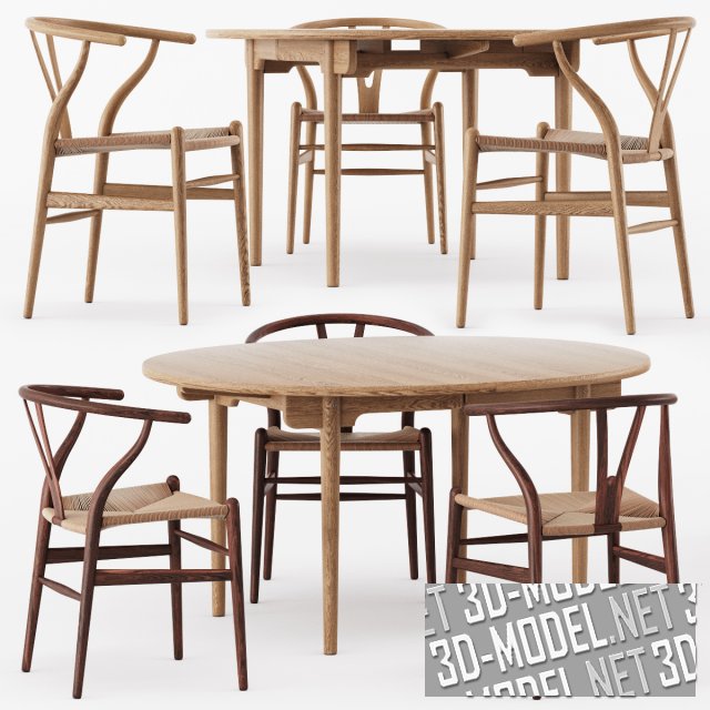 Деревянные стол (CH337) и стулья (CH24) от Carl Hansen & Son