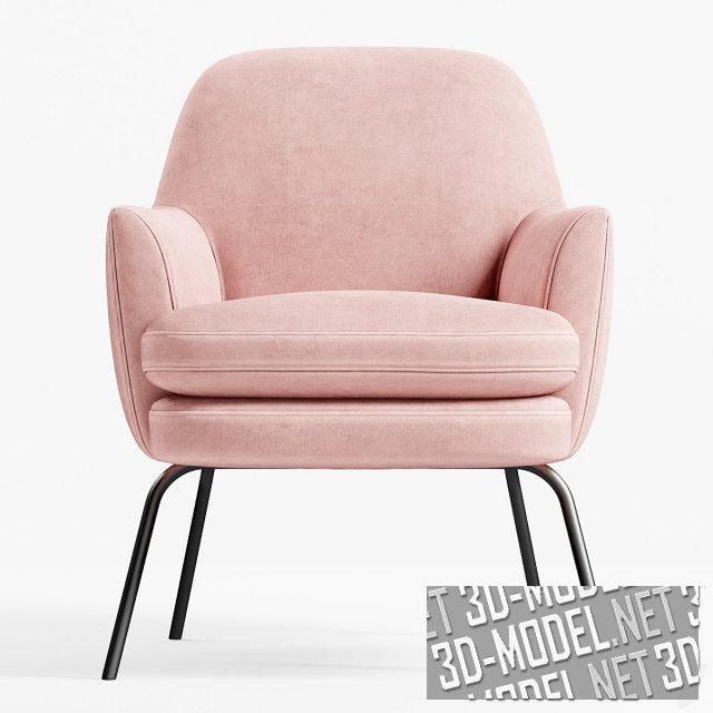 3D модель – Розовое кресло Chloe