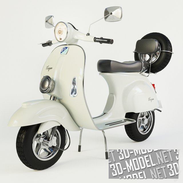 3D модель – Белый скутер Vespa