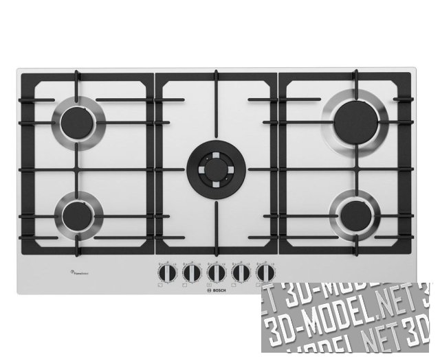 3D модель – Газовые варочные панели Series 6 PCH6A5C90 от Bosch