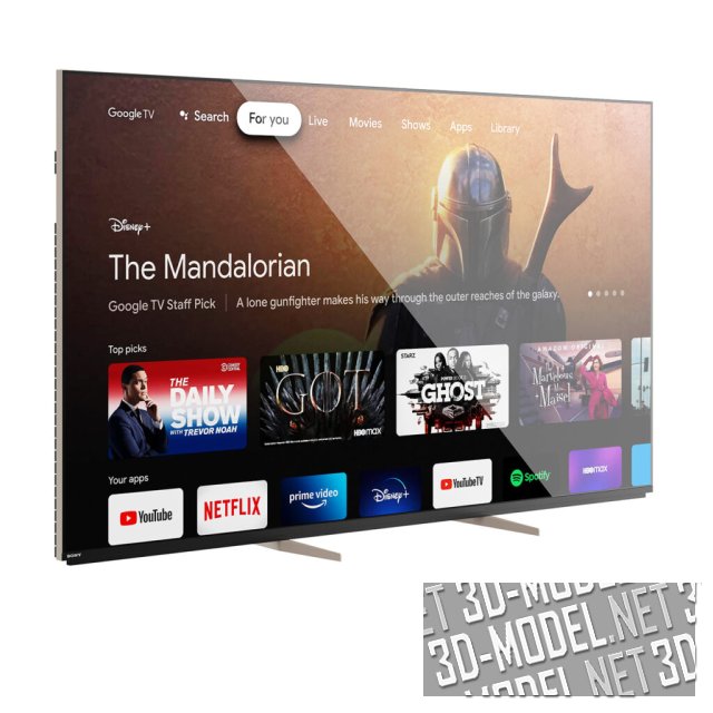 3D модель – Смарт-телевизоры Ultra HD 4K от Sony