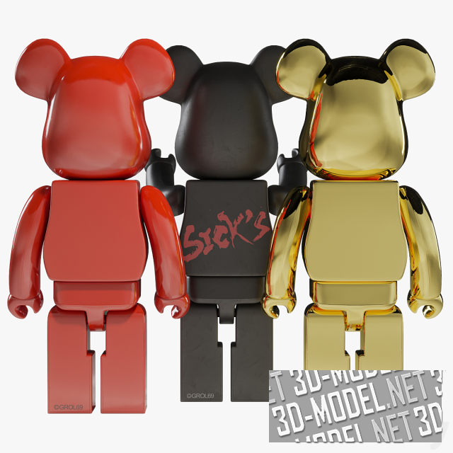 3D модель – Статуэтка Bearbrick Daruma