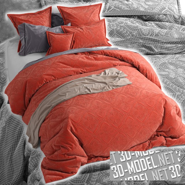 3D модель – Кровать с постельным бельем Adairs Bianca