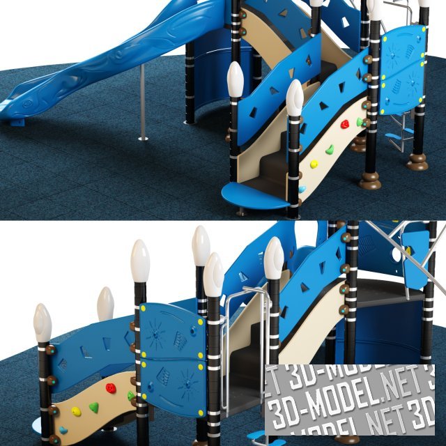 3D модель – Детская площадка со скалодромом