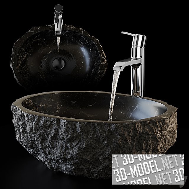 3D модель – Каменная мойка со смесителем Grohe Allure