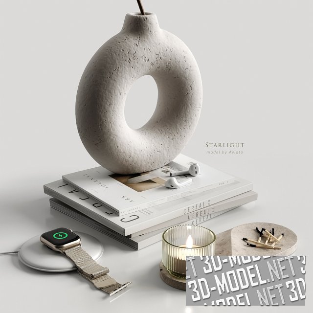 3D модель – Набор для рабочего стола с декором