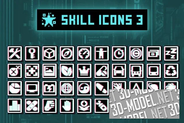 Cyberpunk Skills Pixelated Icon Pack
