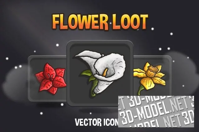 Flower Loot Vector RPG Icons Pack