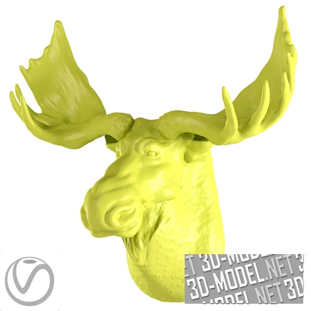 3d-модель Голова лося (желтый цвет)