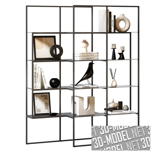 3d-модель Книжный шкаф Optic Metal от Bonaldo