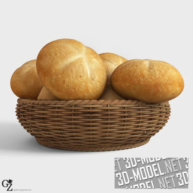 3d-модель Корзинка с булочками
