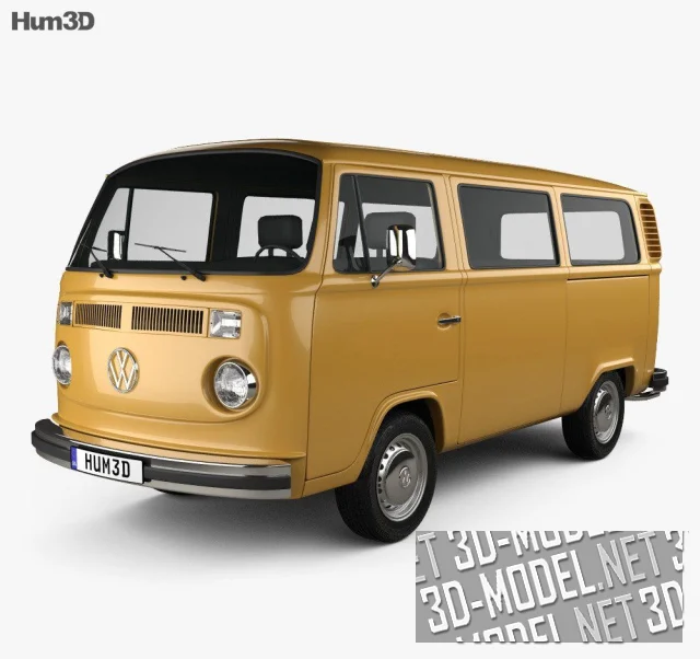 3d-модель Микроавтобус Volkswagen Transporter (T2) Passenger Van 1972