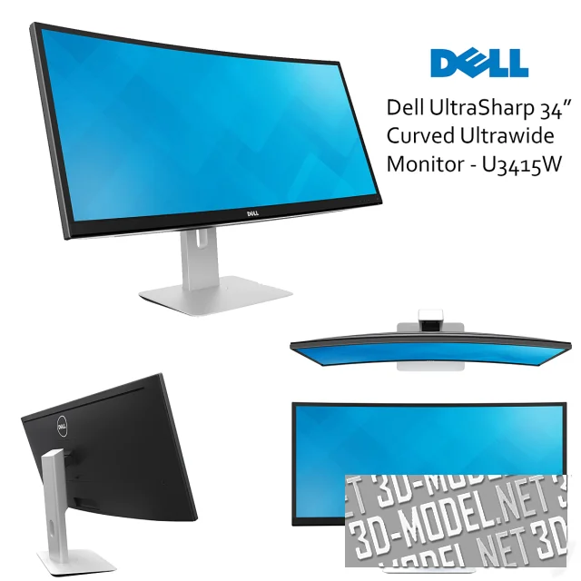 3d-модель Монитор Dell UltraSharp 34 U3415W
