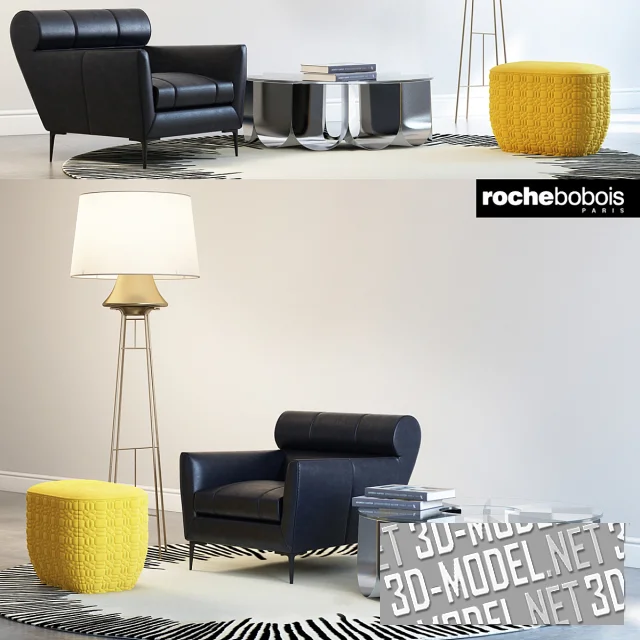 3d-модель Набор мебели от Roche Bobois (VIRGULE, PARIS SUNSET, TRILOGIE, IRIDE)