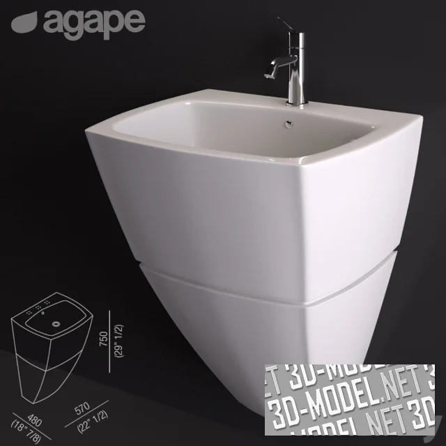 3d-модель Раковина Agape 750 C CER750S