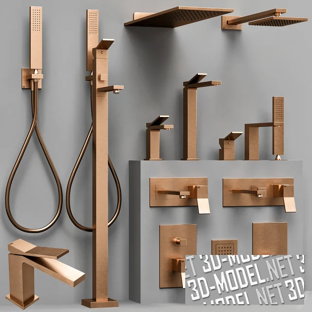 3d-модель Комплект смесителей Gessi rettangolo k