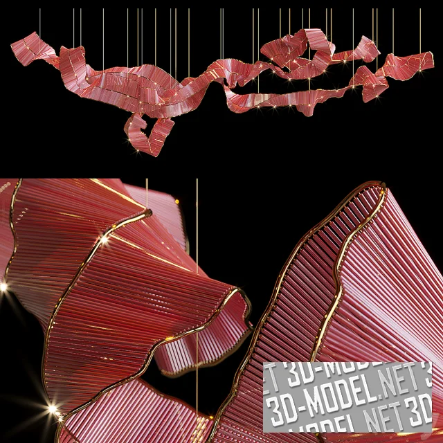 3d-модель Лентовидная люстра Ribbon от Vargov Design