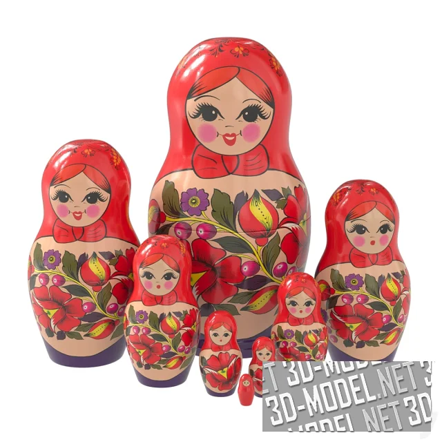 3d-модель Матрешка (набор из 8 фигурок)
