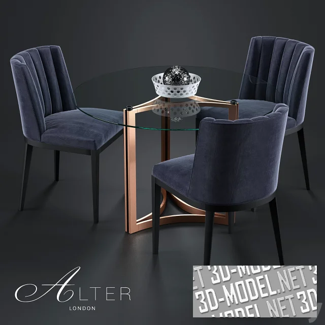 3d-модель Стул Bespoke 418 и стол Cino от Alter London