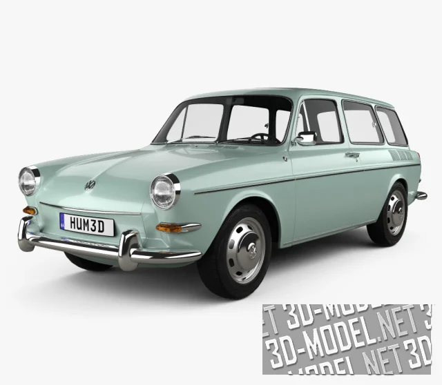 3d-модель Винтажный автомобиль Volkswagen Type 3 (1600) 1965