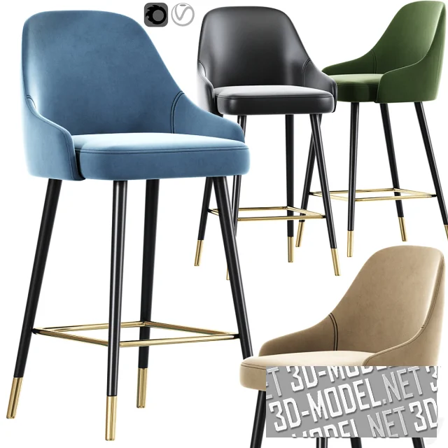 Барный стул Glam Blue Velvet