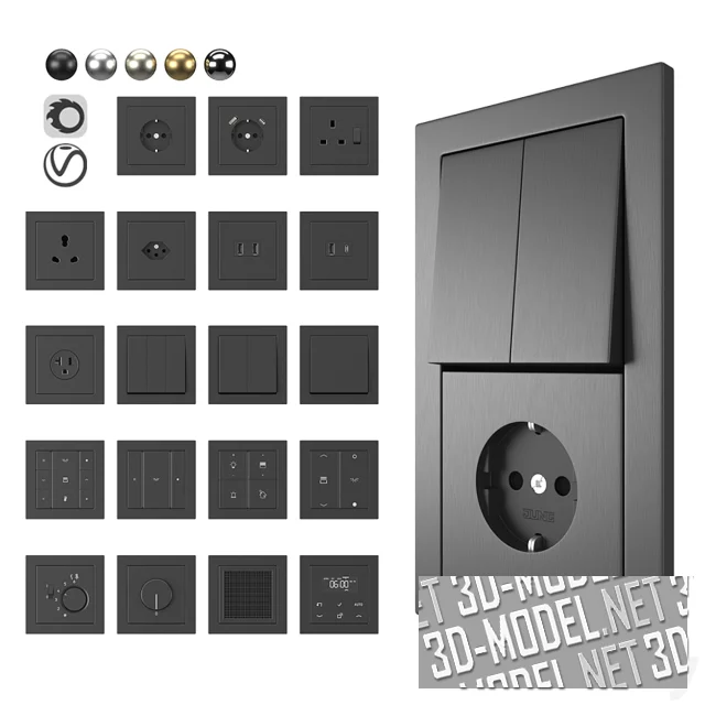3d-модель Электрофурнитура Jung LS-Design