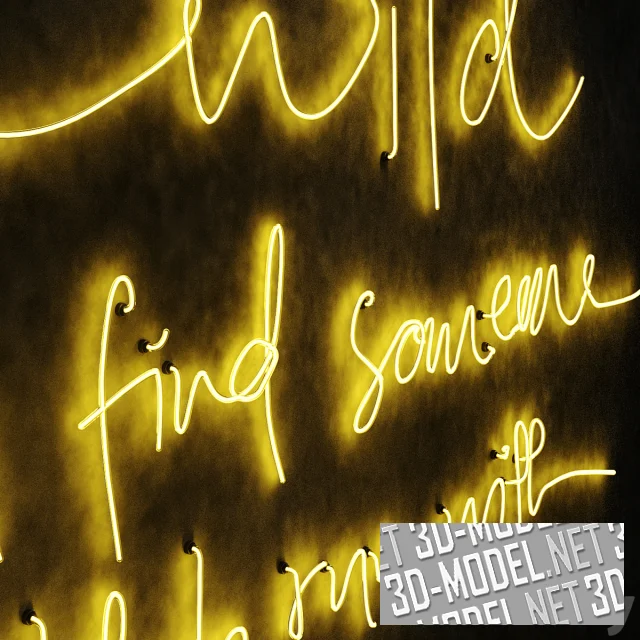 Неоновая надпись «Run wild until you find someone»