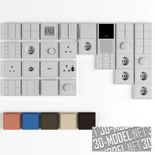 3d-модель Электрофурнитура JUNG Les Couleurs Le Corbusier