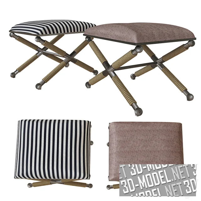 3d-модель Скамья Evert и Braddock от Uttermost