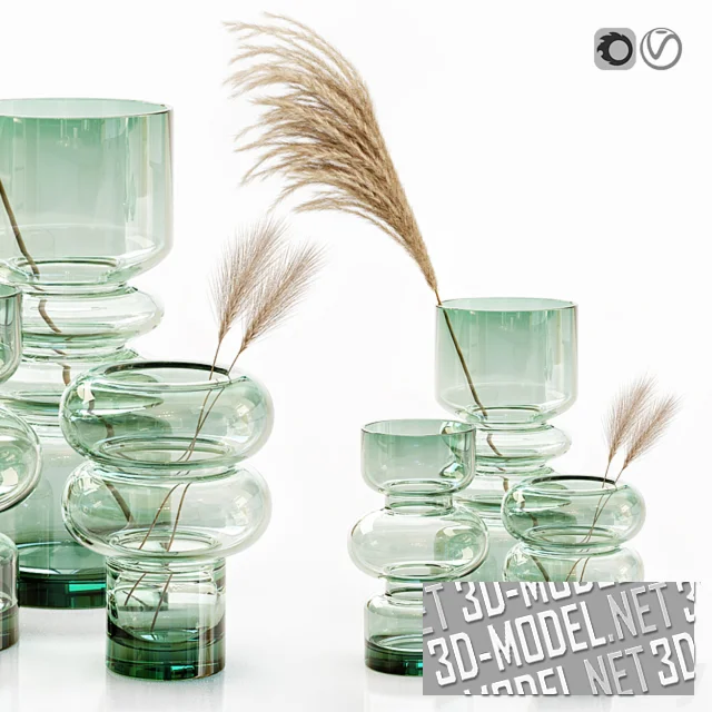 Стеклянные вазы от H&M HOME, с пампасной травой